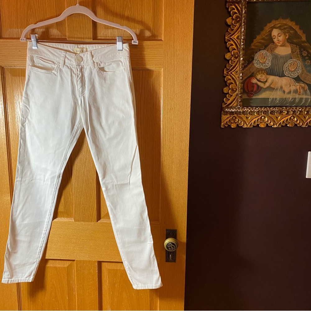 CLOTH & STONE skinny white denim jeans